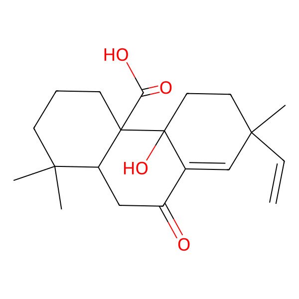2D Structure of (4aS,4bR,7R,10aS)-7-ethenyl-4b-hydroxy-1,1,7-trimethyl-9-oxo-3,4,5,6,10,10a-hexahydro-2H-phenanthrene-4a-carboxylic acid