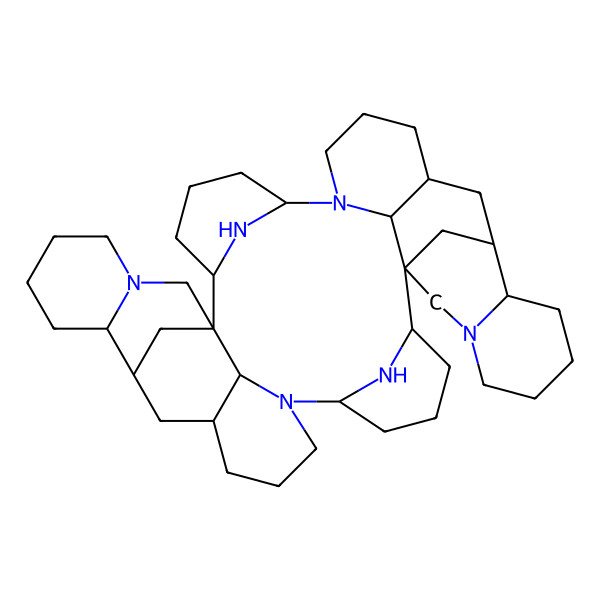 2D Structure of (1R,2S,6R,11R,13R,14S,21S,22S,26S,31R,33S,34S,41S,45S)-7,19,27,39,43,46-hexazaundecacyclo[25.13.1.11,33.12,6.17,11.113,21.122,26.014,19.031,41.034,39.021,45]hexatetracontane