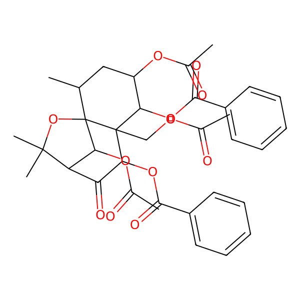 2D Structure of [(1S,2R,4S,5R,6S,7S,9R,12R)-4,12-diacetyloxy-6-(acetyloxymethyl)-7-benzoyloxy-2,10,10-trimethyl-8-oxo-11-oxatricyclo[7.2.1.01,6]dodecan-5-yl] benzoate