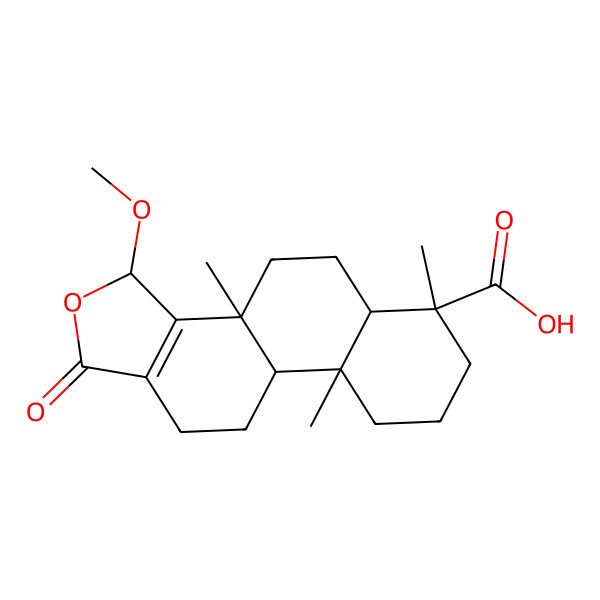 2D Structure of 3-Methoxy-3b,6,9a-trimethyl-1-oxo-3,4,5,5a,7,8,9,9b,10,11-decahydronaphtho[2,1-e][2]benzofuran-6-carboxylic acid