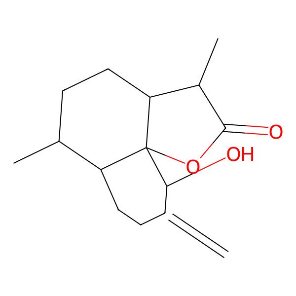 2D Structure of (3R,3aS,6R,6aS,10S,10aS)-10-hydroxy-3,6-dimethyl-9-methylidene-3a,4,5,6,6a,7,8,10-octahydro-3H-benzo[h][1]benzofuran-2-one