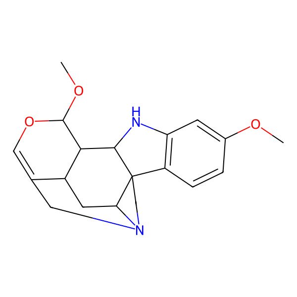 2D Structure of 8,14-Dimethoxy-15-oxa-1,11-diazahexacyclo[15.3.1.04,12.04,20.05,10.013,18]henicosa-5(10),6,8,16-tetraene