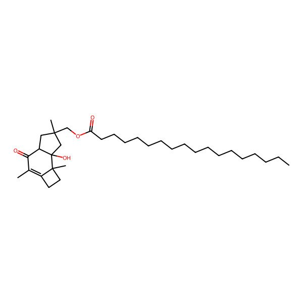 2D Structure of [(4aR,6R,7aR,7bS)-7a-hydroxy-3,6,7b-trimethyl-4-oxo-2,4a,5,7-tetrahydro-1H-cyclobuta[e]inden-6-yl]methyl octadecanoate