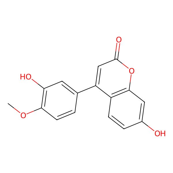 2D Structure of 7,3'-Dihydroxy-4'-methoxy-4-phenylcoumarin