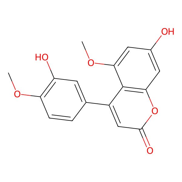 2D Structure of 7,3'-Dihydroxy-5,4'-dimethoxy-4-phenylcoumarin
