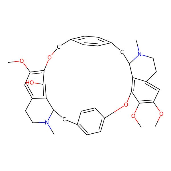 2D Structure of (1R,16R)-9,10,25-trimethoxy-15,30-dimethyl-7,23-dioxa-15,30-diazaheptacyclo[22.6.2.23,6.218,21.18,12.027,31.016,35]heptatriaconta-3(37),4,6(36),8(35),9,11,18,20,24,26,31,33-dodecaen-32-ol