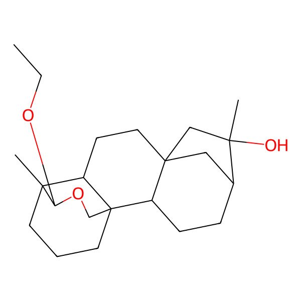 2D Structure of (1R,2R,5R,6R,8S,11S,12R,13R)-13-ethoxy-6,12-dimethyl-14-oxapentacyclo[10.3.3.15,8.01,11.02,8]nonadecan-6-ol