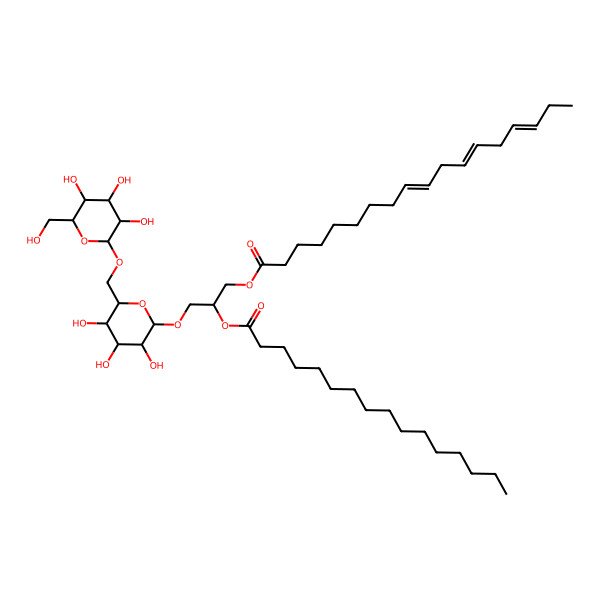2D Structure of [2-Hexadecanoyloxy-3-[3,4,5-trihydroxy-6-[[3,4,5-trihydroxy-6-(hydroxymethyl)oxan-2-yl]oxymethyl]oxan-2-yl]oxypropyl] octadeca-9,12,15-trienoate
