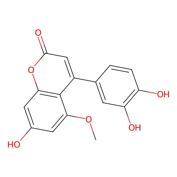 2D Structure of 7',3',4'-Trihydroxy-5-methoxy-4-phenylcoumarin