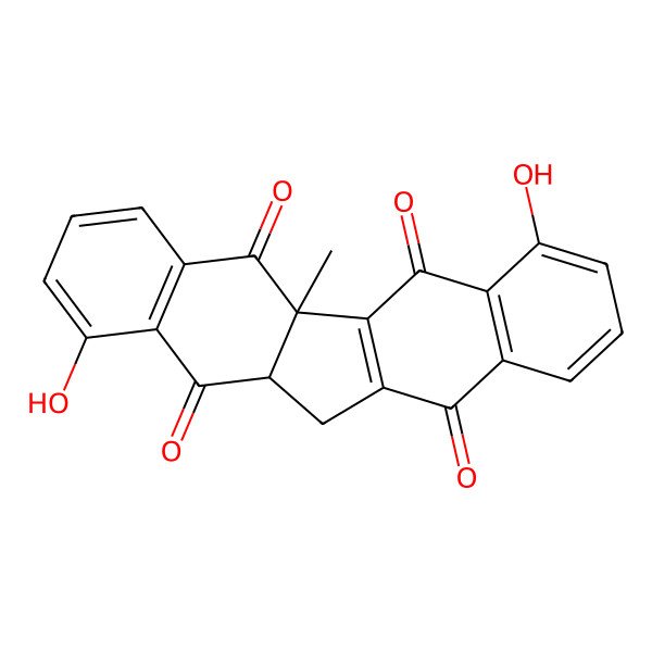 2D Structure of (2S,11R)-8,19-dihydroxy-2-methylpentacyclo[11.8.0.02,11.04,9.015,20]henicosa-1(13),4(9),5,7,15(20),16,18-heptaene-3,10,14,21-tetrone