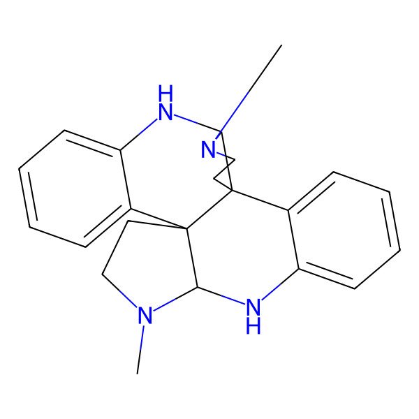 2D Structure of (1S,9R,13S,21R)-10,22-dimethyl-8,10,20,22-tetrazahexacyclo[11.11.0.01,21.02,7.09,13.014,19]tetracosa-2,4,6,14,16,18-hexaene