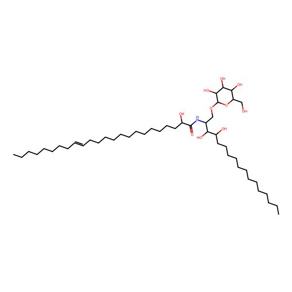 2D Structure of N-[3,4-dihydroxy-1-[3,4,5-trihydroxy-6-(hydroxymethyl)oxan-2-yl]oxyheptadecan-2-yl]-2-hydroxytetracos-15-enamide