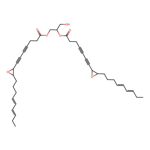 2D Structure of [3-hydroxy-2-[7-[(2S,3S)-3-[(4Z,6Z)-nona-4,6-dienyl]oxiran-2-yl]hepta-4,6-diynoyloxy]propyl] 7-[(2S,3S)-3-[(4Z,6Z)-nona-4,6-dienyl]oxiran-2-yl]hepta-4,6-diynoate