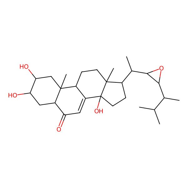 2D Structure of 2,3,14-trihydroxy-10,13-dimethyl-17-[1-[3-(3-methylbutan-2-yl)oxiran-2-yl]ethyl]-2,3,4,5,9,11,12,15,16,17-decahydro-1H-cyclopenta[a]phenanthren-6-one