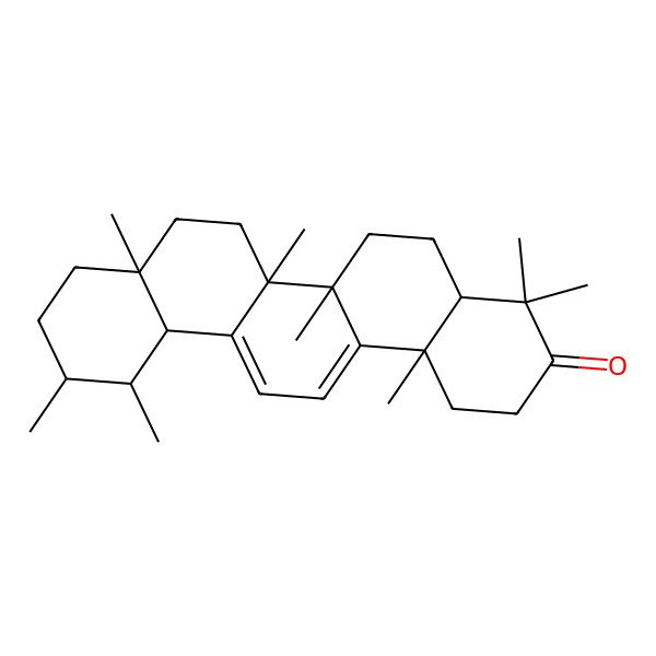 2D Structure of (4aR,6aS,6bR,8aR,11R,12S,12aR,14bS)-4,4,6a,6b,8a,11,12,14b-octamethyl-1,2,4a,5,6,7,8,9,10,11,12,12a-dodecahydropicen-3-one