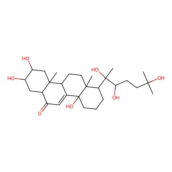 2D Structure of 4a,8,9-Trihydroxy-10a,12a-dimethyl-1-(2,3,6-trihydroxy-6-methylheptan-2-yl)-1,2,3,4,6a,7,8,9,10,10b,11,12-dodecahydrochrysen-6-one