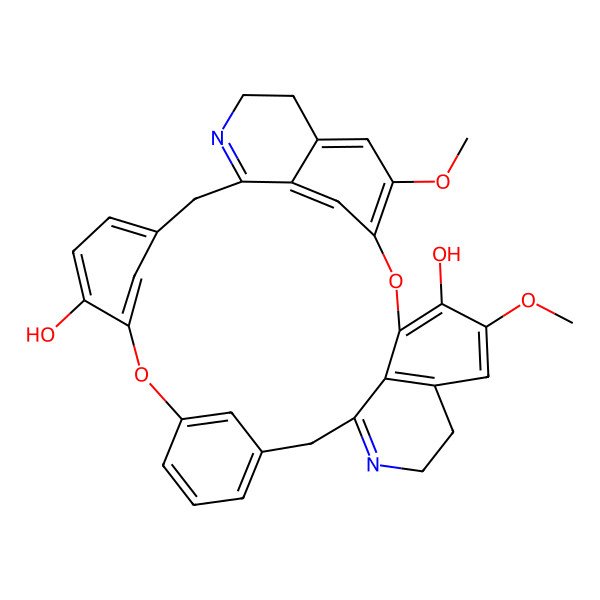 2D Structure of 21,26-Dimethoxy-8,24-dioxa-16,31-diazaheptacyclo[23.6.2.13,7.19,13.115,19.028,32.023,34]hexatriaconta-1(31),3(36),4,6,9,11,13(35),15,19,21,23(34),25,27,32-tetradecaene-6,22-diol