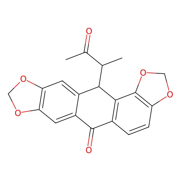 2D Structure of 2-(3-Oxobutan-2-yl)-5,7,16,18-tetraoxapentacyclo[11.7.0.03,11.04,8.015,19]icosa-1(20),3(11),4(8),9,13,15(19)-hexaen-12-one