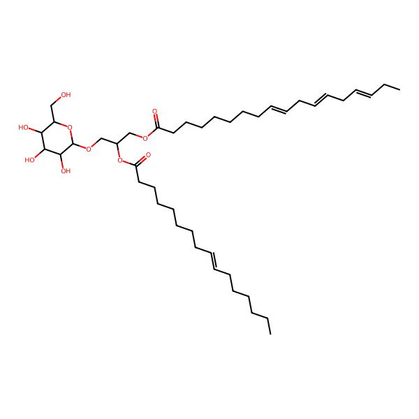 2D Structure of [2-Hexadec-9-enoyloxy-3-[3,4,5-trihydroxy-6-(hydroxymethyl)oxan-2-yl]oxypropyl] octadeca-9,12,15-trienoate