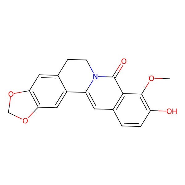 2D Structure of 17-Hydroxy-16-methoxy-5,7-dioxa-13-azapentacyclo[11.8.0.02,10.04,8.015,20]henicosa-1(21),2,4(8),9,15(20),16,18-heptaen-14-one
