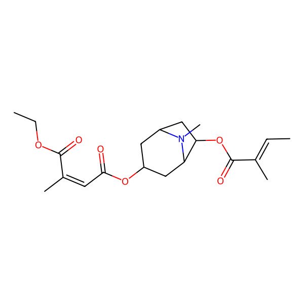 2D Structure of 1-O-ethyl 4-O-[8-methyl-6-(2-methylbut-2-enoyloxy)-8-azabicyclo[3.2.1]octan-3-yl] 2-methylbut-2-enedioate