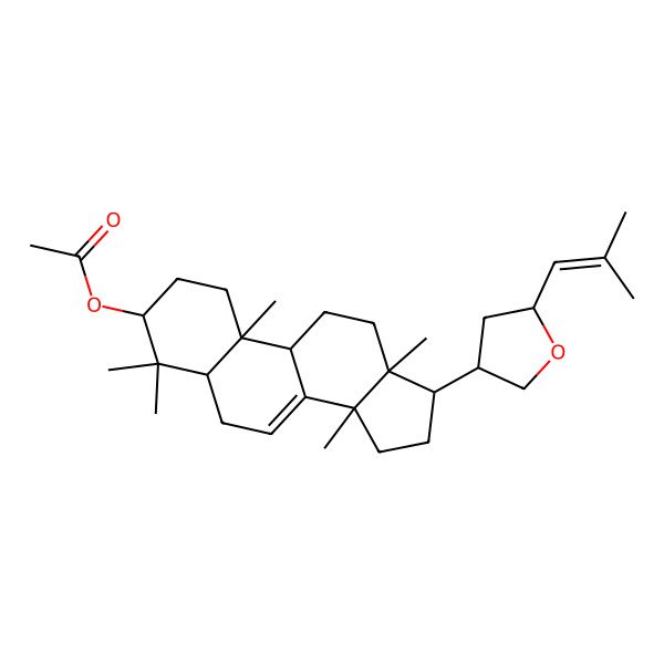 2D Structure of [4,4,10,13,14-pentamethyl-17-[5-(2-methylprop-1-enyl)oxolan-3-yl]-2,3,5,6,9,11,12,15,16,17-decahydro-1H-cyclopenta[a]phenanthren-3-yl] acetate