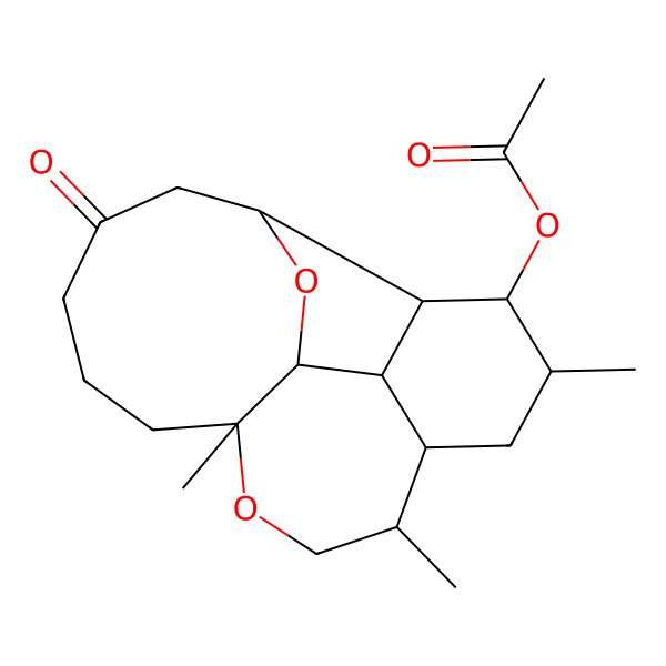 2D Structure of [(1S,2S,3S,4R,5R,7S,8R,11S,17S)-5,8,11-trimethyl-15-oxo-10,18-dioxatetracyclo[9.7.0.02,7.03,17]octadecan-4-yl] acetate