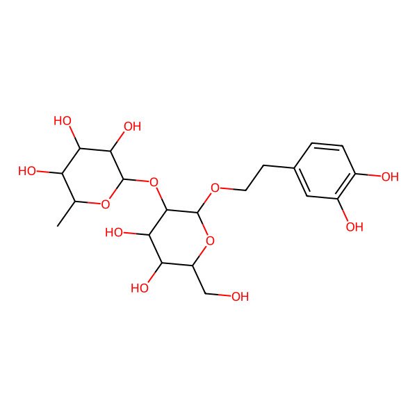 2D Structure of (2S,3R,4R,5R,6S)-2-[(2R,3R,4S,5S,6R)-2-[2-(3,4-dihydroxyphenyl)ethoxy]-4,5-dihydroxy-6-(hydroxymethyl)oxan-3-yl]oxy-6-methyloxane-3,4,5-triol