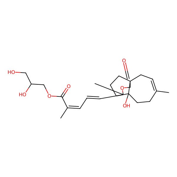 2D Structure of [(2S)-2,3-dihydroxypropyl] (2E,4E)-5-[(1R,7S,8R,9S)-7-hydroxy-4,9-dimethyl-11-oxo-10-oxatricyclo[6.3.2.01,7]tridec-3-en-9-yl]-2-methylpenta-2,4-dienoate