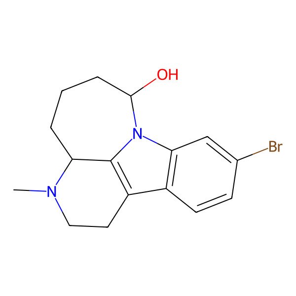 2D Structure of (5S,9S)-13-bromo-4-methyl-4,10-diazatetracyclo[8.6.1.05,17.011,16]heptadeca-1(17),11(16),12,14-tetraen-9-ol