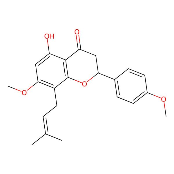 2D Structure of 7,4'-DI-O-Methyl-8-prenylnaringenin