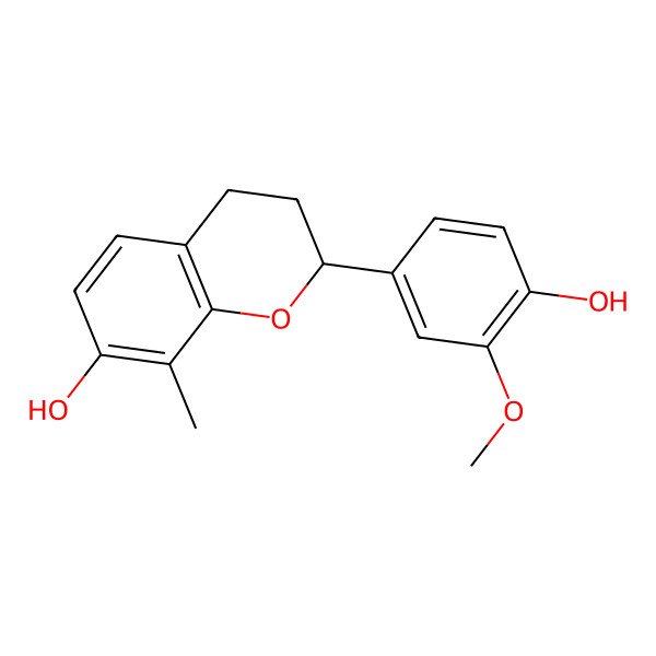 2D Structure of 7,4'-Dihydroxy-3'-methoxy-8-methylflavan