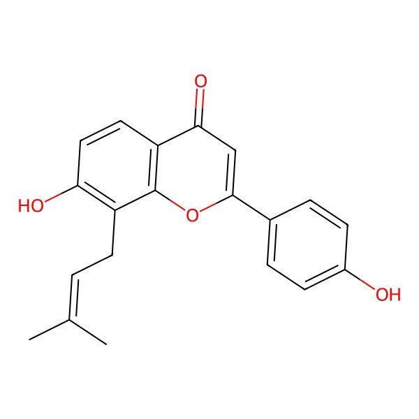 2D Structure of 7,4'-Dihydroxy-8-prenylflavone