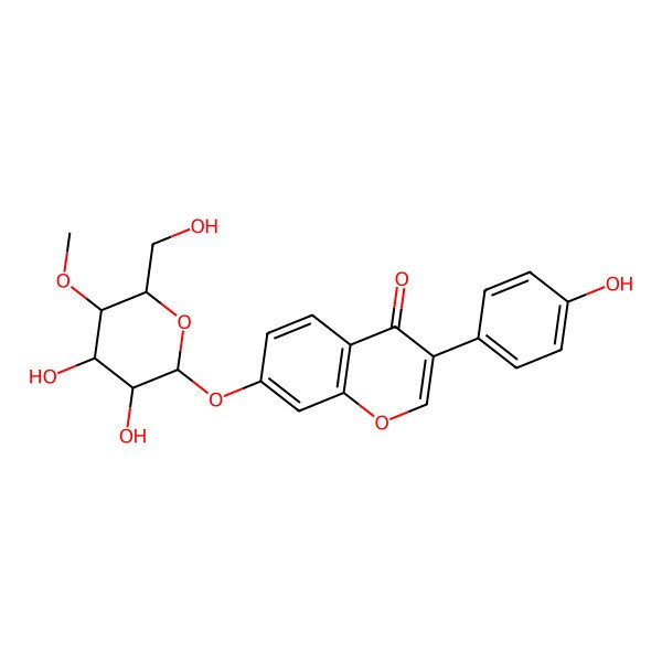 2D Structure of 7,4'-dihydroxyisoflavone-7-O-(4''-O-methyl)-beta-d-glucopyranoside