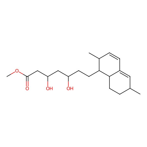 2D Structure of methyl (3R,5R)-7-[(1S,2S,6R,8aR)-2,6-dimethyl-1,2,6,7,8,8a-hexahydronaphthalen-1-yl]-3,5-dihydroxyheptanoate