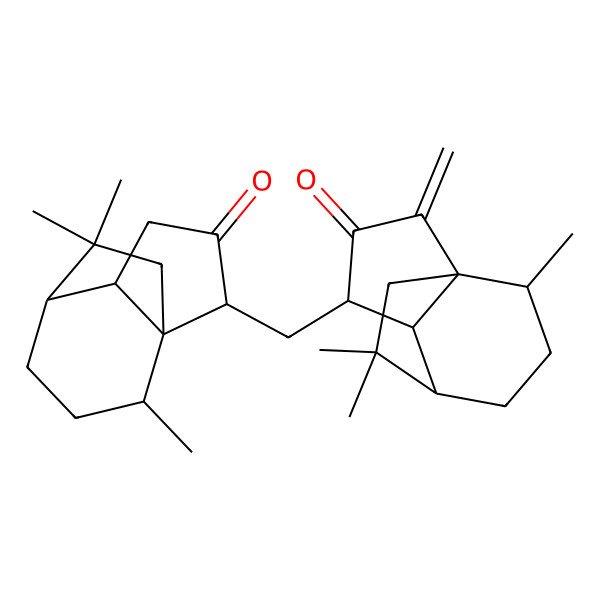 2D Structure of (1S,4R,5S,6S,9S)-9,11,11-trimethyl-2-methylidene-4-[[(1S,2S,5S,6S,9S)-9,11,11-trimethyl-3-oxo-2-tricyclo[4.3.2.01,5]undecanyl]methyl]tricyclo[4.3.2.01,5]undecan-3-one