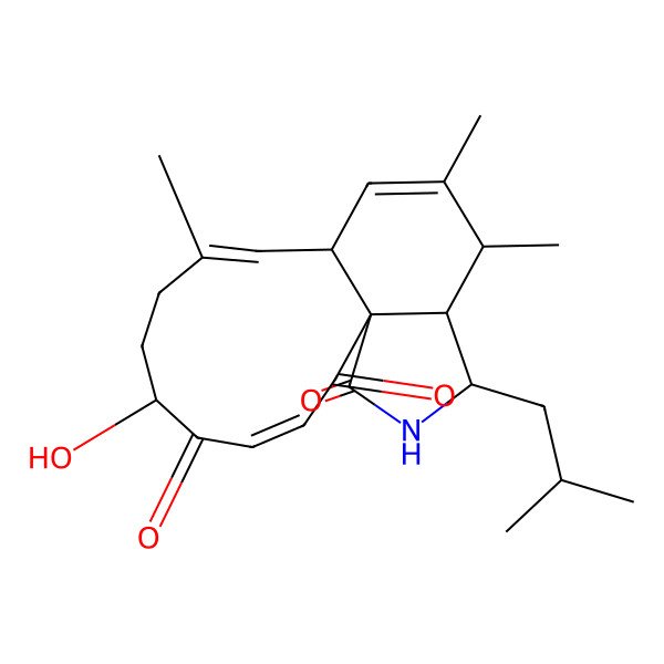 2D Structure of (1S,3E,6R,9E,11S,14S,15R,16S)-6-hydroxy-9,13,14-trimethyl-16-(2-methylpropyl)-17-azatricyclo[9.7.0.01,15]octadeca-3,9,12-triene-2,5,18-trione
