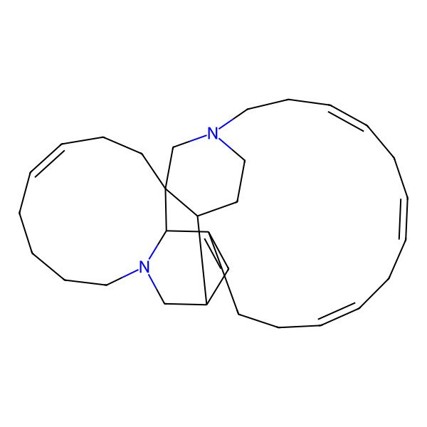 2D Structure of (1S,2R,6E,9Z,12E,19R,20R,27E)-16,22-diazapentacyclo[14.14.1.13,20.01,19.02,22]dotriaconta-3(32),6,9,12,27-pentaene