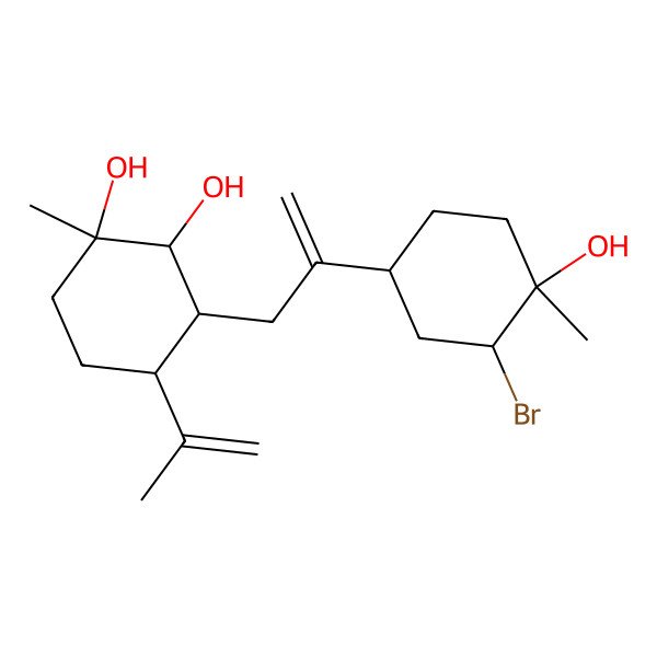 2D Structure of 3-[2-(3-Bromo-4-hydroxy-4-methylcyclohexyl)prop-2-enyl]-1-methyl-4-prop-1-en-2-ylcyclohexane-1,2-diol