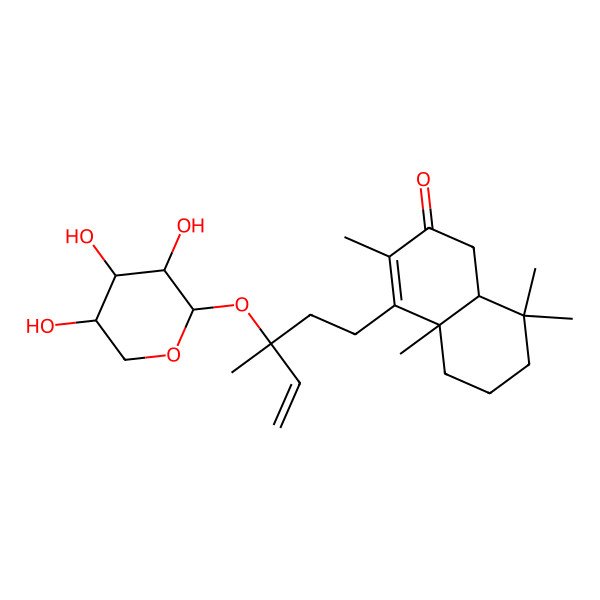 2D Structure of 3,4a,8,8-tetramethyl-4-[3-methyl-3-(3,4,5-trihydroxyoxan-2-yl)oxypent-4-enyl]-5,6,7,8a-tetrahydro-1H-naphthalen-2-one