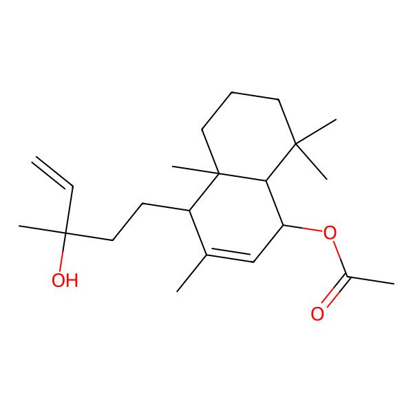 2D Structure of [(1R,4S,4aR,8aS)-4-[(3R)-3-hydroxy-3-methylpent-4-enyl]-3,4a,8,8-tetramethyl-1,4,5,6,7,8a-hexahydronaphthalen-1-yl] acetate