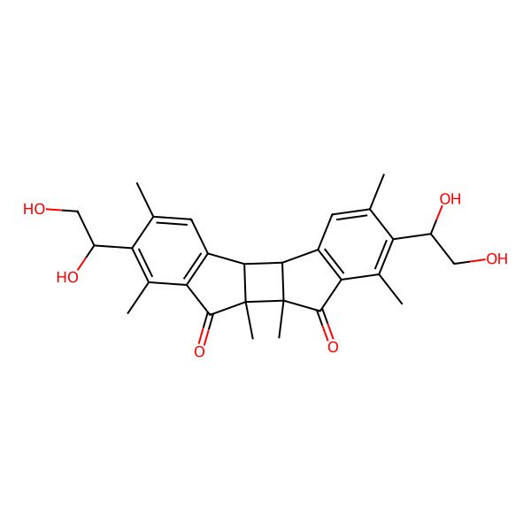 2D Structure of (1R,2S,10R,11S)-6,15-bis[(1R)-1,2-dihydroxyethyl]-5,7,10,11,14,16-hexamethylpentacyclo[9.7.0.02,10.03,8.013,18]octadeca-3(8),4,6,13(18),14,16-hexaene-9,12-dione