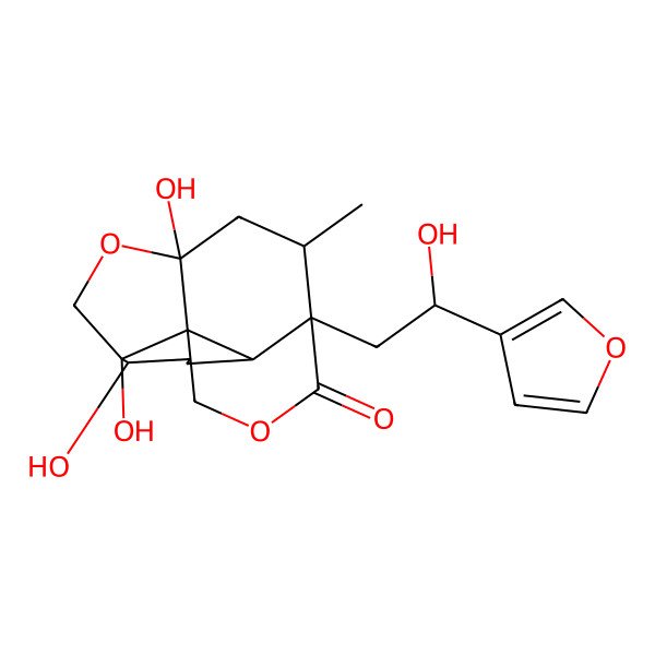 2D Structure of 12-[2-(Furan-3-yl)-2-hydroxyethyl]-5,6,9-trihydroxy-11-methyl-8,14-dioxatetracyclo[7.6.0.01,6.02,12]pentadecan-13-one