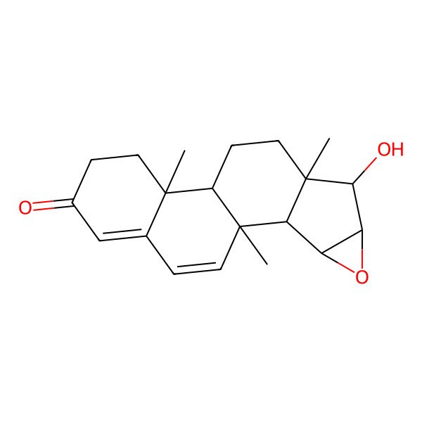 2D Structure of (1R,2S,3S,5R,6R,7S,10S,11R)-6-hydroxy-1,7,11-trimethyl-4-oxapentacyclo[8.8.0.02,7.03,5.011,16]octadeca-15,17-dien-14-one