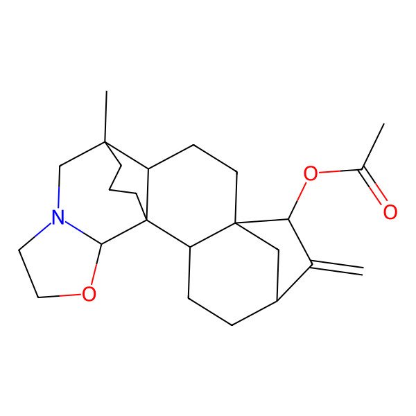 2D Structure of [(1S,2S,5R,7R,8R,11R,12S,18R)-12-methyl-6-methylidene-17-oxa-14-azahexacyclo[10.6.3.15,8.01,11.02,8.014,18]docosan-7-yl] acetate