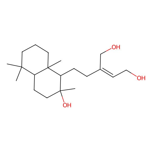 2D Structure of 2-[2-(2-hydroxy-2,5,5,8a-tetramethyl-3,4,4a,6,7,8-hexahydro-1H-naphthalen-1-yl)ethyl]but-2-ene-1,4-diol