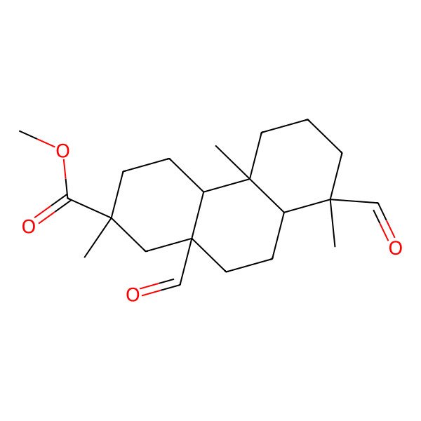 2D Structure of methyl (2S,4aS,4bR,8R,8aS,10aS)-8,10a-diformyl-2,4b,8-trimethyl-1,3,4,4a,5,6,7,8a,9,10-decahydrophenanthrene-2-carboxylate 2D Structure of methyl (2S,4aS,4bR,8R,8aS,10aS)-8,10a-diformyl-2,4b,8-trimethyl-1,3,4,4a,5,6,7,8a,9,10-decahydrophenanthrene-2-carboxylate
