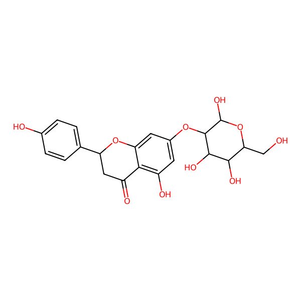 2D Structure of 5-Hydroxy-2-(4-hydroxyphenyl)-7-[2,4,5-trihydroxy-6-(hydroxymethyl)oxan-3-yl]oxy-2,3-dihydrochromen-4-one