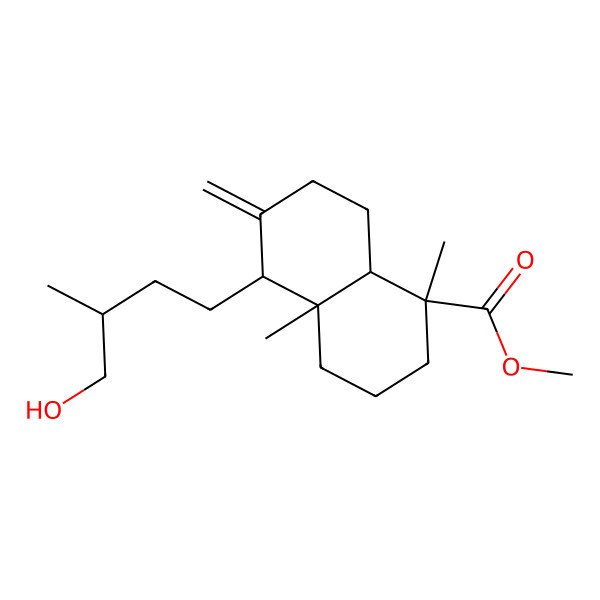 2D Structure of methyl 5-(4-hydroxy-3-methylbutyl)-1,4a-dimethyl-6-methylidene-3,4,5,7,8,8a-hexahydro-2H-naphthalene-1-carboxylate