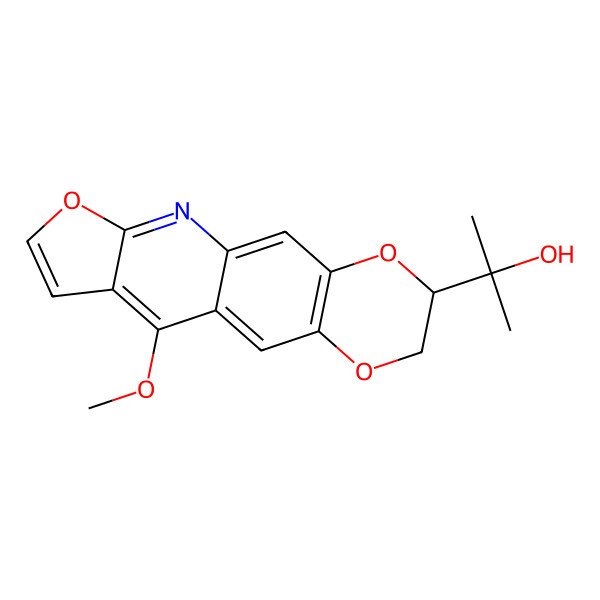2D Structure of 2-(17-Methoxy-4,7,13-trioxa-11-azatetracyclo[8.7.0.03,8.012,16]heptadeca-1,3(8),9,11,14,16-hexaen-6-yl)propan-2-ol